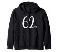 Number 62 Sixty-Two For Women 62 Years Old 62nd Birthday Zip Hoodie