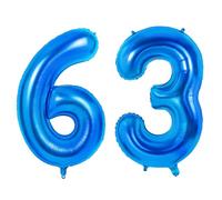 Number 63 Balloons for 63rd Birthday Party Decorations, 0-100 Large No.63 Balloons for Women Men and Mother Dad, 40 Inch Dark Blue Foil Helium Balloon for 63 Year Old Anniversary Decorations