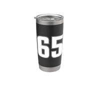 Number 65 Sixty Five Age Year Sport Jersey #65 Front & Back Stainless Steel Insulated Tumbler