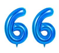 Number 66 Balloons for 66th Birthday Party Decorations, 0-100 Large No.66 Balloons for Women Men and Mother Dad, 40 Inch Dark Blue Foil Helium Balloon for 66 Year Old Anniversary Decorations
