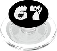 Number 67 Fire Dragon Fantasy Style Graphic Design PopSockets PopGrip for MagSafe