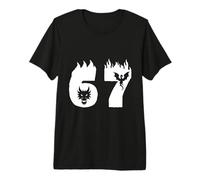 Number 67 Fire Dragon Fantasy Style Graphic Design Premium T-Shirt