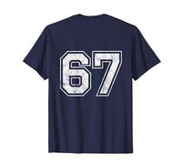 Number 67 on The Back T-Shirt, Men, Navy Blue, Medium