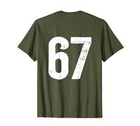 Number 67 on The Back T-Shirt, Men, Olive Green, XX-Large