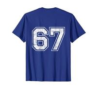 Number 67 on The Back T-Shirt, Men, Royal Blue, Small