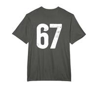 Number 67 on The Back T-Shirt, Men's Big and Tall, Asphalt Grey, 5X Tall