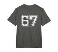 Number 67 on The Back T-Shirt, Men's Big and Tall, Asphalt Grey, 6X Tall