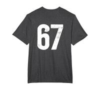 Number 67 on The Back T-Shirt, Men's Big and Tall, Dark Heather Grey, 5X Tall