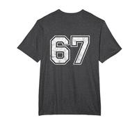 Number 67 on The Back T-Shirt, Men's Big and Tall, Dark Heather Grey, 6X Tall