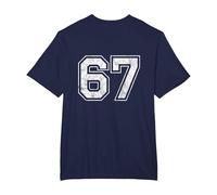 Number 67 on The Back T-Shirt, Men's Big and Tall, Navy Blue, 3X Tall