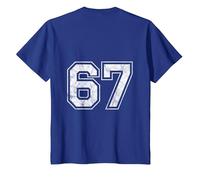 Number 67 on The Back T-Shirt, Youth, Royal Blue, Small