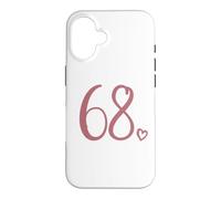 Number 68, Sixty-Eight For Women 68 Years Old 68th Birthday Case for iPhone 16