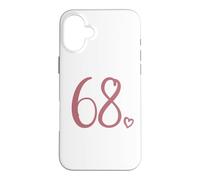 Number 68, Sixty-Eight For Women 68 Years Old 68th Birthday Case for iPhone 16 Plus
