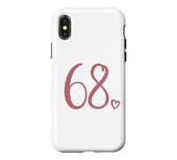 Number 68, Sixty-Eight For Women 68 Years Old 68th Birthday Case for iPhone X/XS