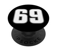 NUMBER 69 SIXTY NINE AGE YEAR SPORT JERSEY #69 FRONT & BACK PopSockets Adhesive PopGrip