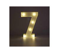 (Number 7) 22cm LED Light Up Numbers White 0-9 Wedding Birthday Party Battery Operated Lamp