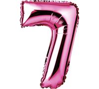 Number 7 Balloon - 34" Giant Foil Pink Number Seven Balloon - Perfect for Birthday Parties and other Anniversary Celebrations