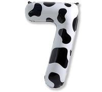 Number 7 Balloon for Boys, Giant Cow Print Self Inflating Number 0-9 for Girls, 40 Inch Foil Helium Balloon for 7th Birtyday Decoration Farm Animal Theme Cowboy Cowgirl Theme Party Decor Supplies