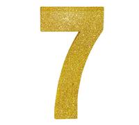Number 7 Glitter Table Decoration Centrepiece Gold,7th Birthday Table Decorations for Boys Girls,20cm Sparkly 7 Sign Table Number Topper for Birthday Wedding Anniversary Table Decorations