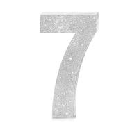 Number 7 Glitter Table Decoration Centrepiece Silver,7th Birthday Table Decorations for Boys Girls,20cm Sparkly 7 Sign Table Number Topper for Birthday Wedding Anniversary Table Decorations