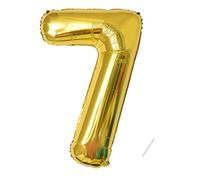 Number 7 Gold Balloons for Birthday Party Decoration, 40 Inch Giant Helium Foil Balloons for Boys Girls 7th Birthday, Anniversary Party Decor Supplies