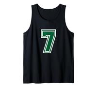 Number #7 Green Sports Team Varsity Number Tank Top