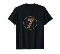 Number 7, Soccer All Star Seven, Gold Text T-Shirt