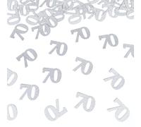 Number 70 Confetti Birthday Decorations - Silver Glitter 70th birthday Confetti Table Scatters Decorations Supplies for Birthday Anniversary Party