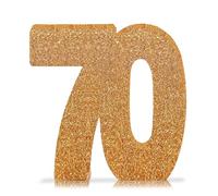 Number 70 Glitter Table Decoration Centrepiece Champagne Gold,70th Birthday Table Decorations for Women Men,20cm Sparkly 70 Sign Table Number Topper for Birthday Wedding Anniversary Table Decorations
