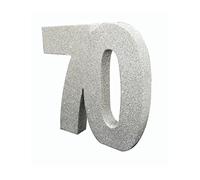 Number 70 Glitter Table Decoration Silver| Table Centrepiece | Table Decorations Centrepiece | 70th Birthday Decorations | Pack of 1 | 20cm |H119