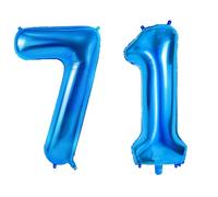 Number 71 Balloons for 71st Birthday Party Decorations, 0-100 Large No.71 Balloons for Women Men and Grandpa Grandma, 40 Inch Dark Blue Foil Helium Balloon for 71 Year Old Anniversary Decorations