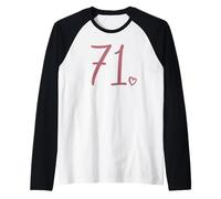 Number 71 Seventy-One, for Women 71 Years Old 71st Birthday Raglan Baseball Tee