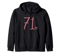 Number 71 Seventy-One, For Women 71 Years Old 71st Birthday Zip Hoodie