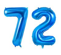 Number 72 Balloons for 72nd Birthday Party Decorations, 0-100 Large No.72 Balloons for Women Men and Grandpa Grandma, 40 Inch Dark Blue Foil Helium Balloon for 72 Year Old Anniversary Decorations