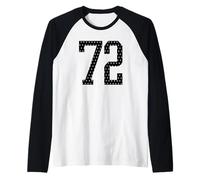 Number 72 Sports Team 72nd Jersey Varsity Birthday Football Raglan Baseball Tee
