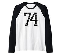 Number 74 Sports Team 74th Jersey Varsity Birthday Football Raglan Baseball Tee