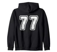 Number 77 On Back Big Bold 77 Team Group Player Matching Zip Hoodie