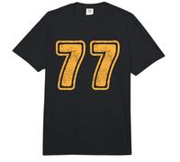 Number 77 On Front Big Bold 77 Team Group Player Matching Comfort Colors Adult Heavyweight T-Shirt