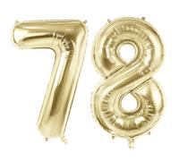 Number 78 Balloons for 78th Birthday Party Decorations, 40" Champagne Gold Foil Helium Balloons, 40 Inch 0-100 Anniversary Supplies for Women Men and Grandpa Grandma