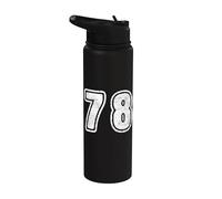 Number 78 On Back Big Bold 78 Team Group Player Matching Stainless Steel Insulated Water Bottle