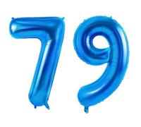 Number 79 Balloons for 79th Birthday Party Decorations, 0-100 Large No.79 Balloons for Women Men and Grandpa Grandma, 40 Inch Dark Blue Foil Helium Balloon for 79 Year Old Anniversary Decorations