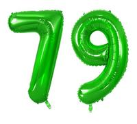 Number 79 Balloons for 79th Birthday Party Decorations, 0-100 Large No.79 Balloons for Women Men and Grandpa Grandma, 40 Inch Fruit Green Foil Helium Balloon for 79 Year Old Anniversary Decorations