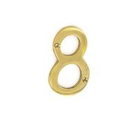 Number 8 / Eight Brass House Door Numeral â€“ 3 / 75mm