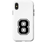 Number 8 Jersey for a Happy 8th Birthday Twin Day Case for iPhone X/XS
