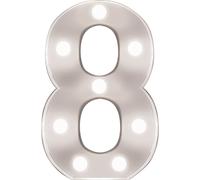 (NUMBER 8) Light Up 3D LED 22cm Letters & Numbers Party Birthday Wedding Battery Operated