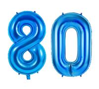 Number 80 Balloons for 80th Birthday Party Decorations, 0-100 Large No.80 Balloons for Women Men and Grandpa Grandma, 40 Inch Dark Blue Foil Helium Balloon for 80 Year Old Anniversary Decorations