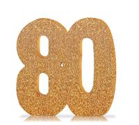 Number 80 Glitter Table Decoration Centrepiece Champagne Gold,80th Birthday Table Decorations for Women Men,20cm Sparkly 80 Sign Table Number Topper for Birthday Wedding Anniversary Table Decorations