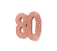 Number 80 Glitter Table Decoration Rose Gold| Table Centrepiece | Table Decorations Centrepiece | 80th Birthday Decorations | Pack of 1 | 20cm |H128