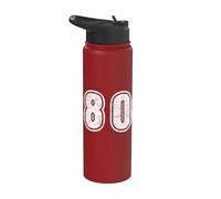 Number 80 On Back Big Bold 80 Team Group Player Matching Stainless Steel Insulated Water Bottle