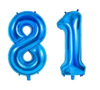Number 81 Balloons for 81st Birthday Party Decorations, 0-100 Large No.81 Balloons for Women Men and Grandpa Grandma, 40 Inch Dark Blue Foil Helium Balloon for 81 Year Old Anniversary Decorations